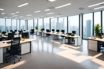 Modern workspace office design. AI-Generated