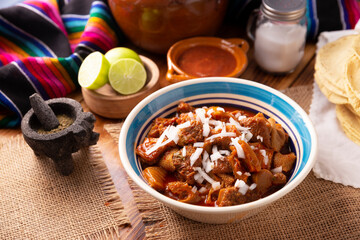 Pancita. Also known as Menudo or Mondongo, it is a typical dish from Mexico and other countries, it is prepared with beef tripe and dried chilies accompanied by corn tortillas.