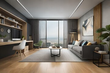 Fototapeta premium living room interior generated by AI