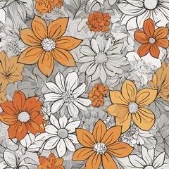 Fotobehang seamless floral pattern © poorbike