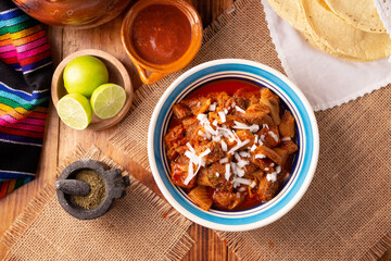 Pancita. Also known as Menudo or Mondongo, it is a typical dish from Mexico and other countries, it is prepared with beef tripe and dried chilies accompanied by corn tortillas.