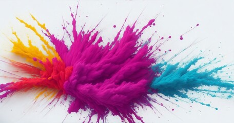 bright holy paint color powder festival explosion burst isolated white background. industrial print concept background;AI GENERTED