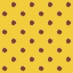 Abstract vector small brown circle dot geometric seamless tile pattern on yellow gold background
