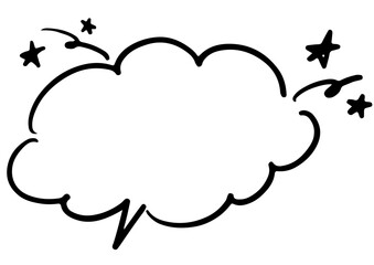 ラフな手描きの吹き出し。ベクターデータ。