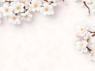 Naklejka na ściany i meble pink flower isolated wallpaper top view background cherry blossom 