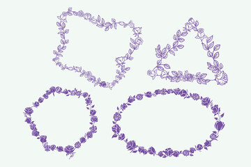 Floral Frame with Beautiful Roses for design