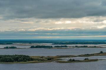 View of the Dnieper River from a high bank.