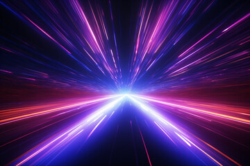 Colorful accelerated shuttle motion blur special effects with a sense of technology