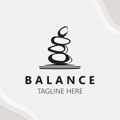 Balance stone logo massage stone yoga, rock arrangement for spa and health meditation symbol
