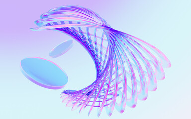 Abstract transparent glass background, 3d rendering.