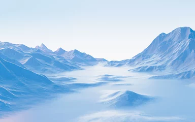 Keuken spatwand met foto Abstract mountains background, 3d rendering. © 婷婷 季