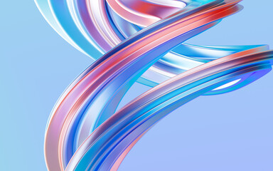 Abstract gradient curve background, 3d rendering.