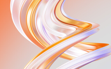 Abstract gradient curve background, 3d rendering.