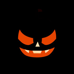 jack o lanterns, glowing in the dark, Halloween