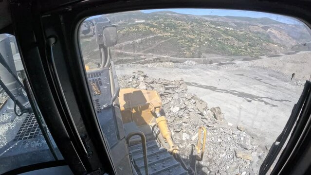video from inside of mining machine working