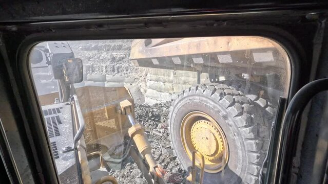 video from inside of mining machine working
