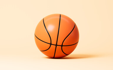 Obraz premium Cartoon basketball model, 3d rendering.