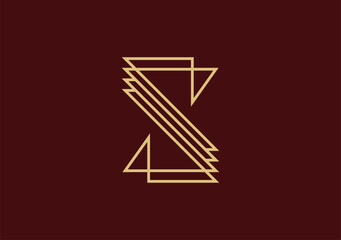 stylish and luxurious line design based on letter 'S' captivates with sophistication and opulence