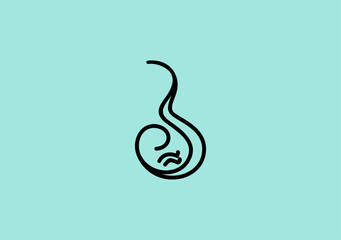 Stylish line design of a pregnant logo symbol conveys grace and new beginnings with artistic finesse