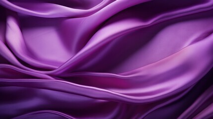 Obraz premium Close up of purple silk fabric, textile texture, background, generative AI