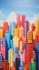 Obraz premium Urbanes Kunstwerk: Stadtansicht in Aquarell