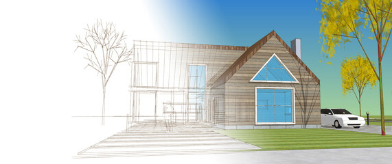 architecture sketch of the house © Svjatoslav