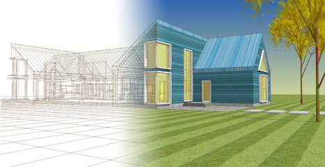 architecture sketch of the house © Svjatoslav