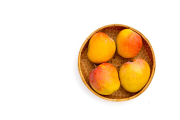 Mango on white background. Tropical fruit