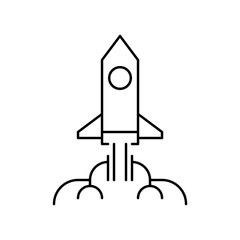 startup icon rocket line style