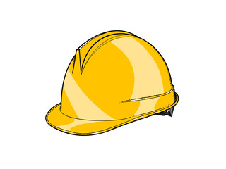 yellow hard hat isolated