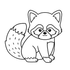 red panda coloring line