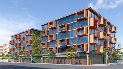 CGI render of apartment building