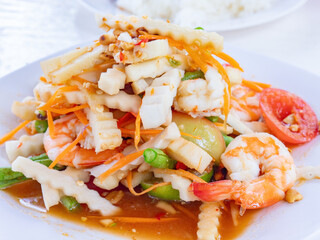 Tam Yod Ma Prao Kung, a spicy dish from Thailand
