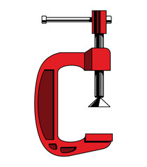 Realistic vector G clamp illustration. Isolated on white background.