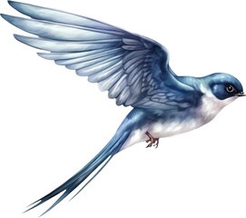 Swift bird watercolor illustration. Generative AI