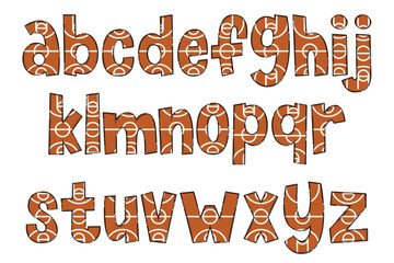 Handcrafted Sports Fields Letters. Color Creative Art Typographic Design