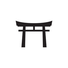 Torii Japan Gate icon vector on a white background