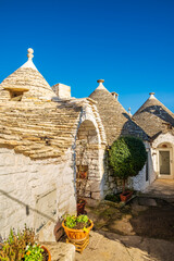 Trullo houses in Alberobello, a traditional Apulian dry stone hut
