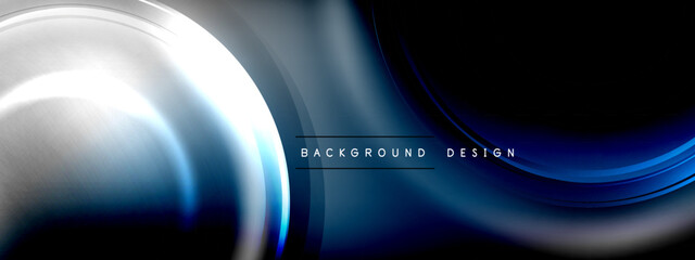 Circles lines and bubbles on bright glowing effect gradient with light and shadow effects. Dynamic interplay of light, shadow and depth. Futuristic and rhythmic technology design