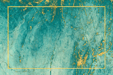 terqouise tone of marble and mineral gold on the texture surface with luxury gold border