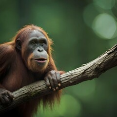 Fototapeta premium a monkey on a branch