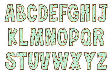 Handcrafted Sweet Food Letters. Color Creative Art Typographic Design