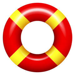 Obraz premium Life buoy. Inflatable red lifesaver rubber ring