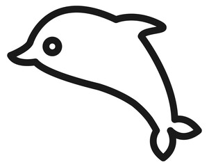 Jumping dolphin line icon. Marine animal symbol