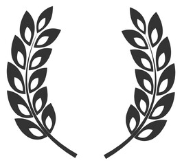 Rye wreath black silhouette. Premium quality emblem