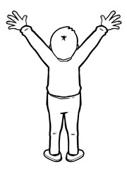 cartoon images of men and women, happy, rejoicing in God's grace