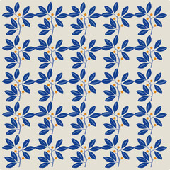 Nature flowers and leaves motif seamless pattern. Background flowers. vector