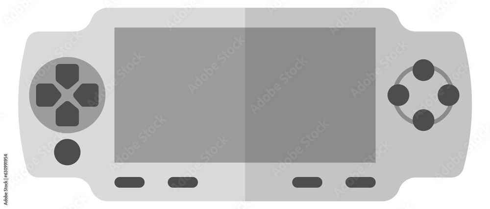 Poster portable game console. controller with screen. videogame symbol