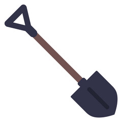 Garden shovel color icon. Metal spade symbol