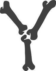 Skeleton Font Letter Y